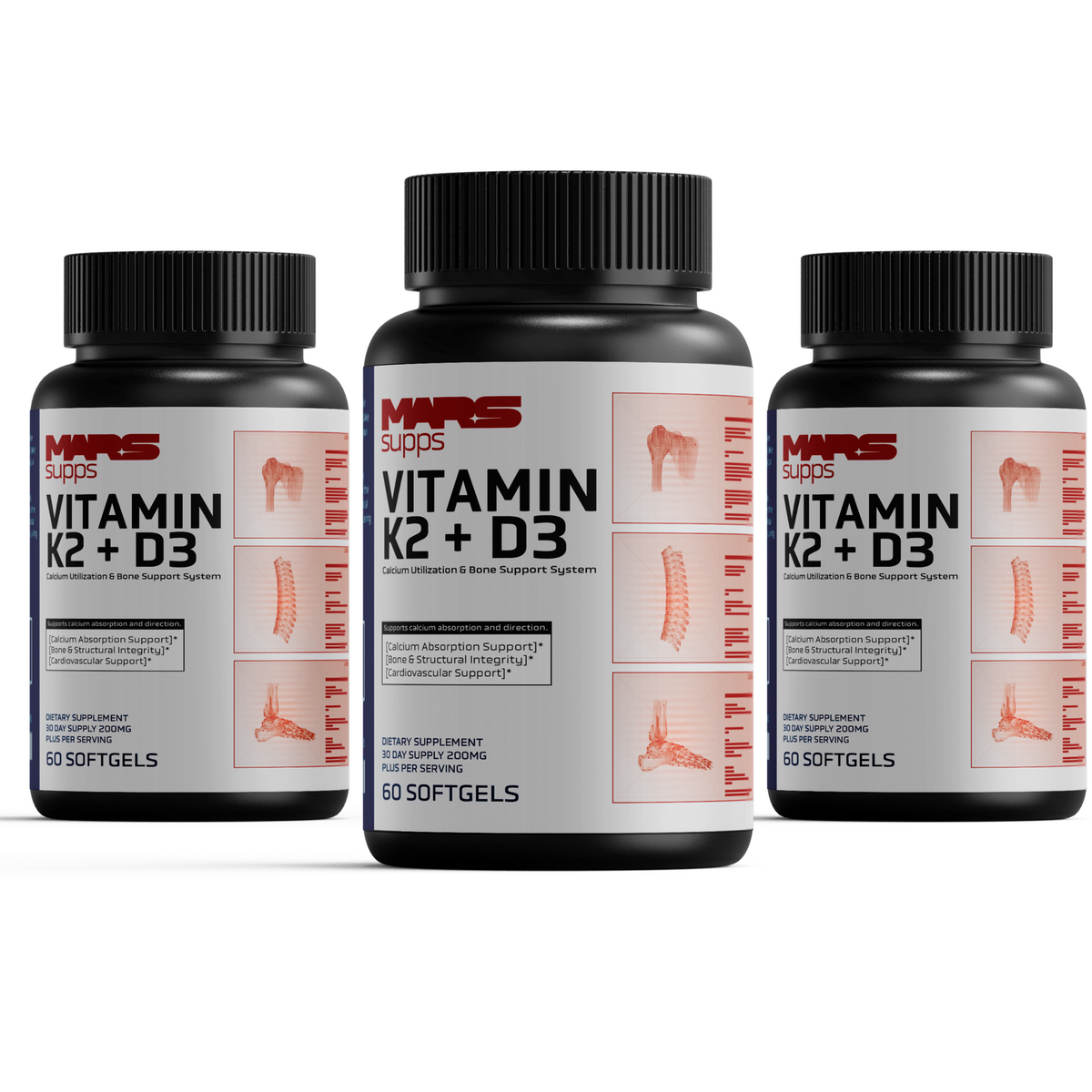 VITAMIN K2 + D3  Calcium Utilization, Bone & Structural Support | 60 Capsules
