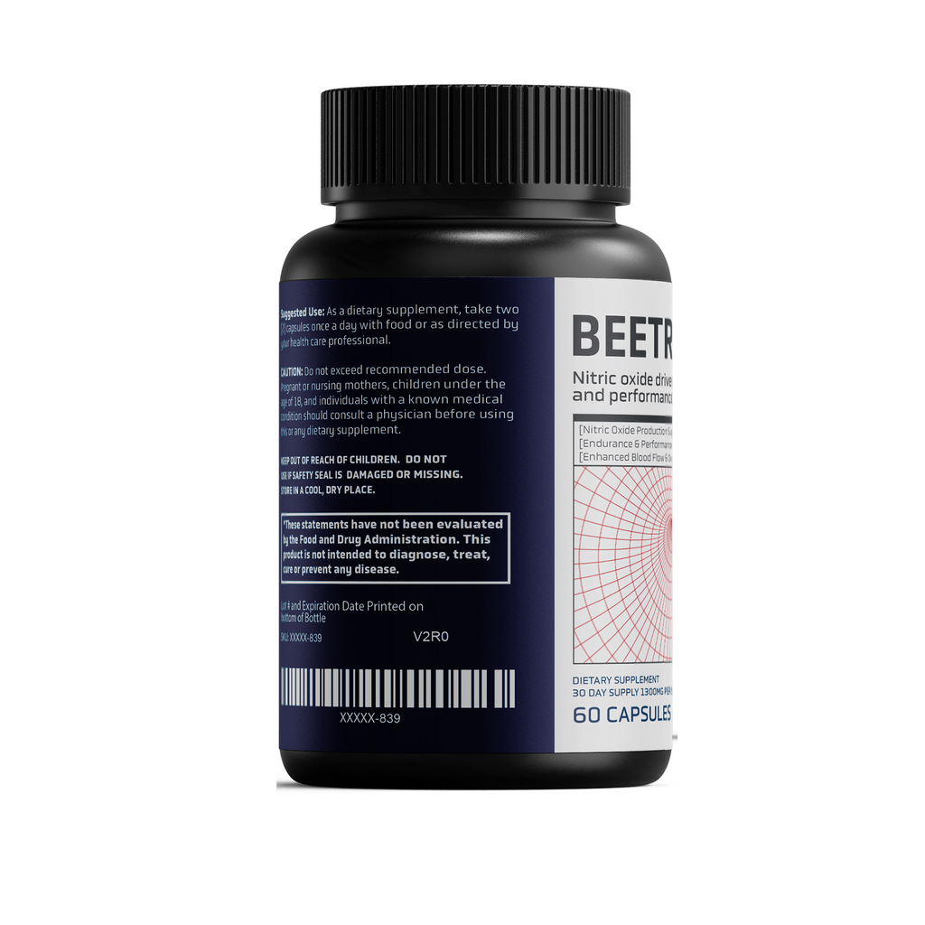BEETROOT Nitric Oxide, Blood Flow & Endurance Support | 60 Capsules
