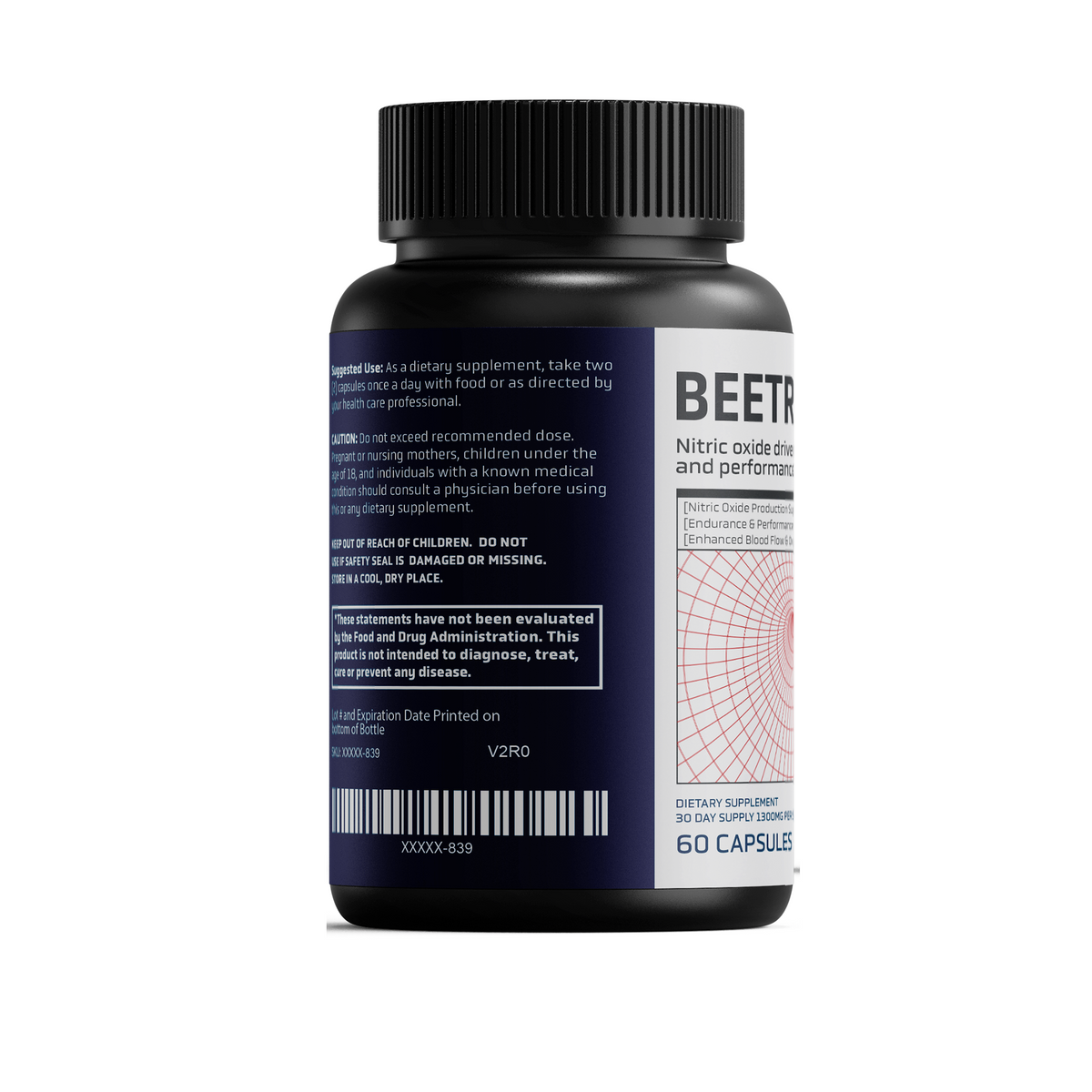 BEETROOT Nitric Oxide, Blood Flow & Endurance Support | 60 Capsules
