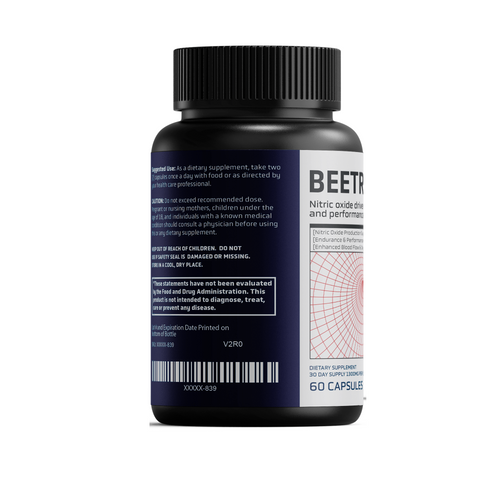 BEETROOT Nitric Oxide, Blood Flow & Endurance Support | 60 Capsules