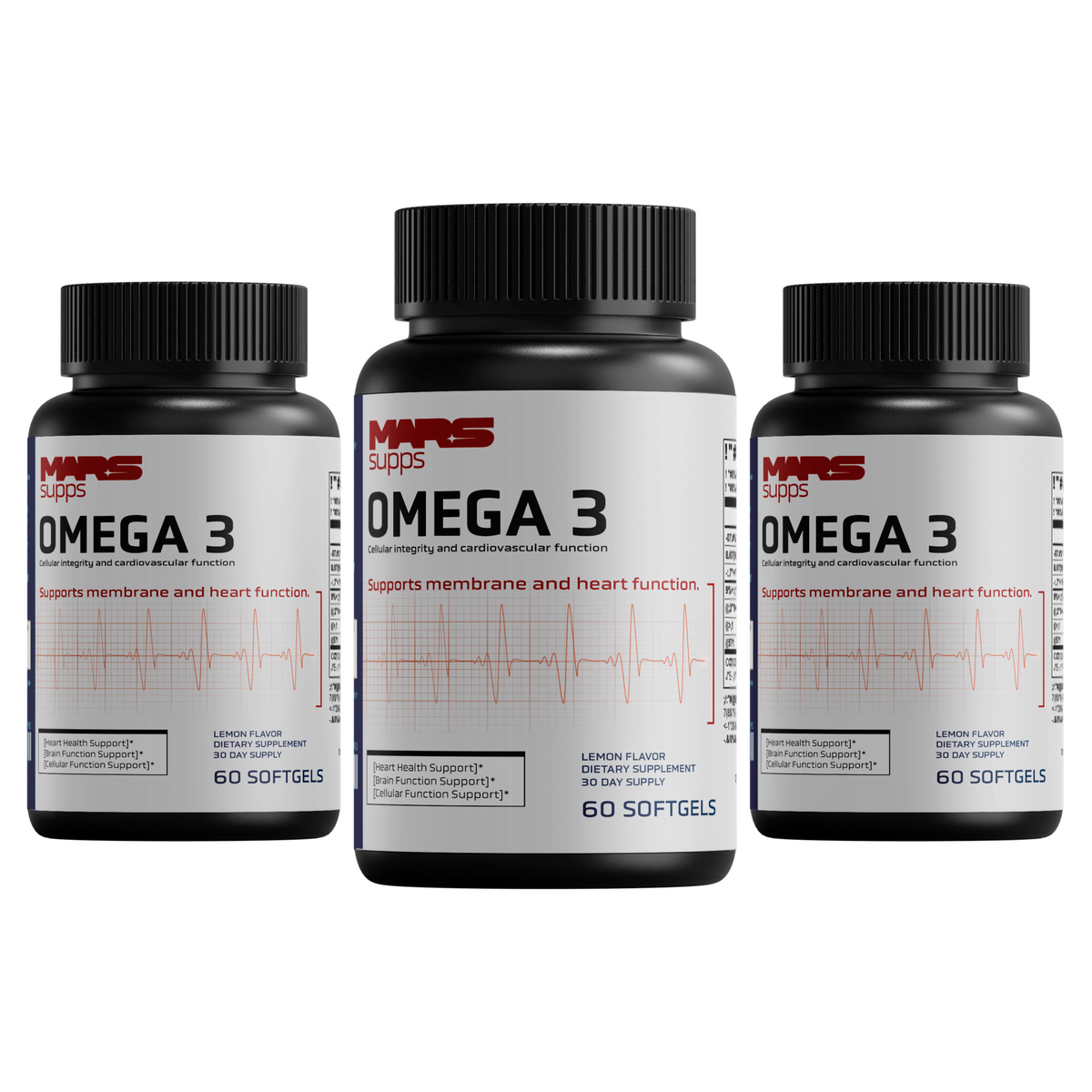 OMEGA 3  EPA + DHA Heart, Brain & Cellular Support | 60 Softgels