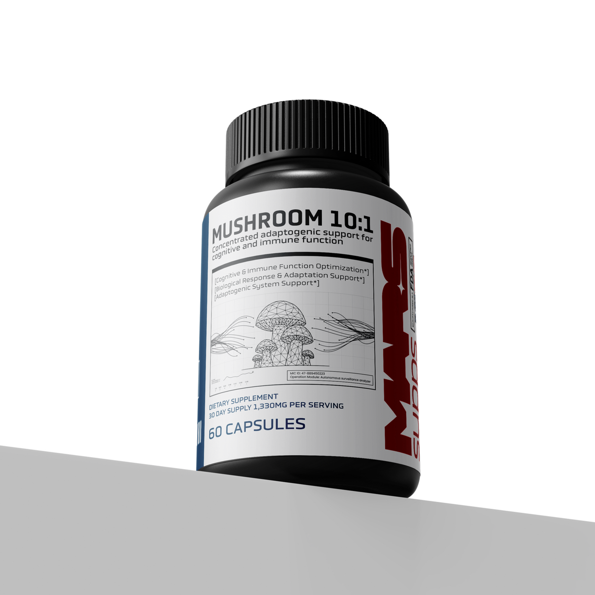 MUSHROOM 10:1  Adaptogenic, Cognitive & Immune Support System | 60 Capsules