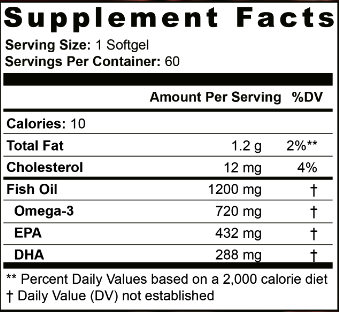 OMEGA 3  EPA + DHA Heart, Brain & Cellular Support | 60 Softgels